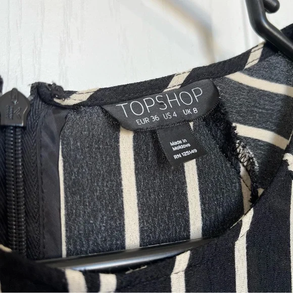 Top Shop MIDI Stripped Dress Size 4 - Picture 3 of 9